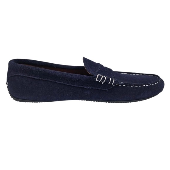 NWOT Quoddy Penny Driver Shoe Navy Blue‎ Suede Leather Slip On Dark Mens 11.5 main image 4